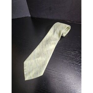 Gilberts Mens Tie Silk Polyester Blend Striped Pattern Green Yellow Blue Classic